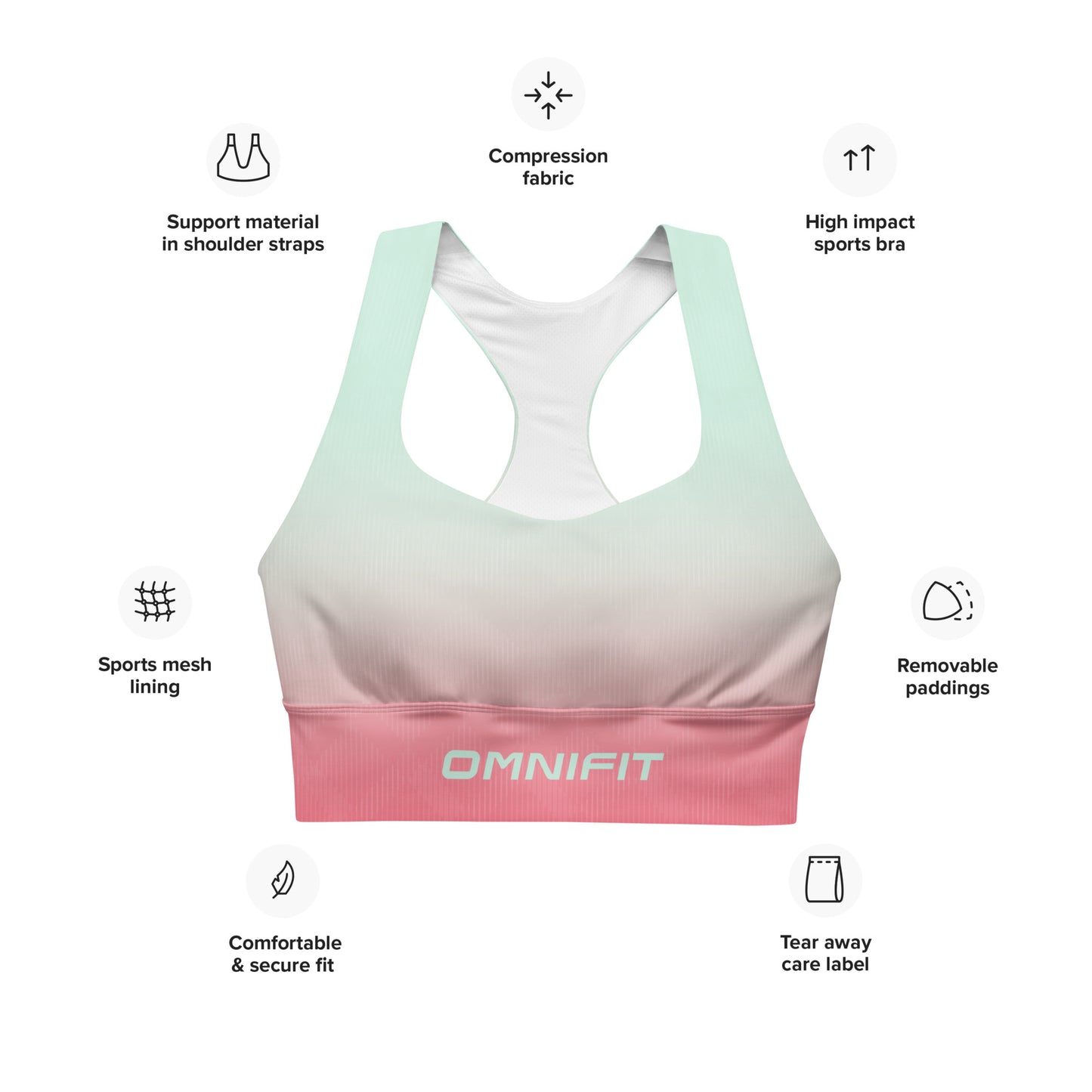 Nova Sports Bra- Mint Blush