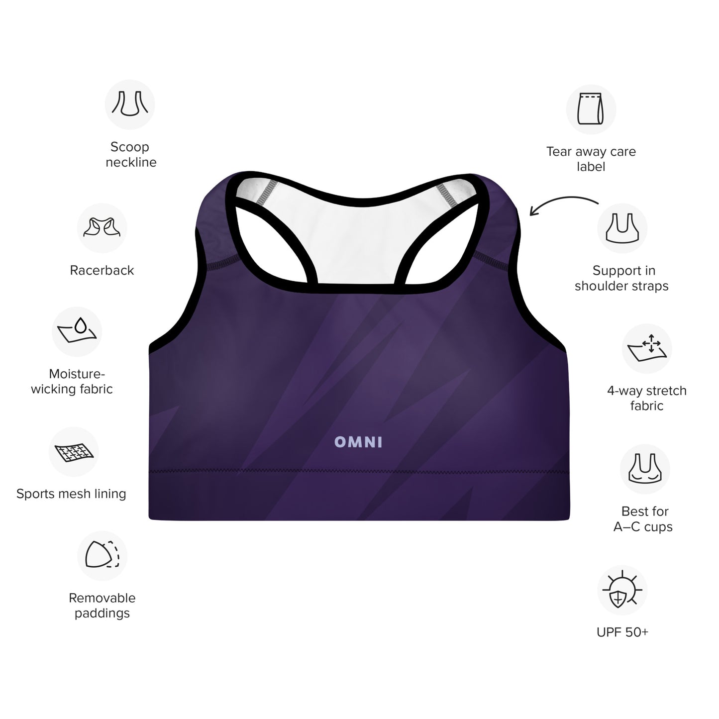 Trax-Star Sports Bra - Purple