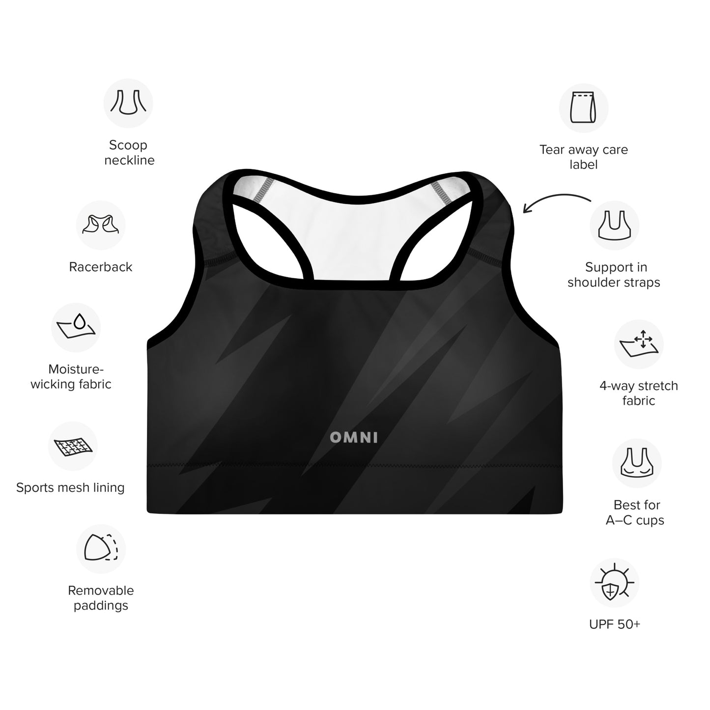 Trax-Star Sports Bra - Black