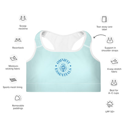 Padded Sports Bra- Blue