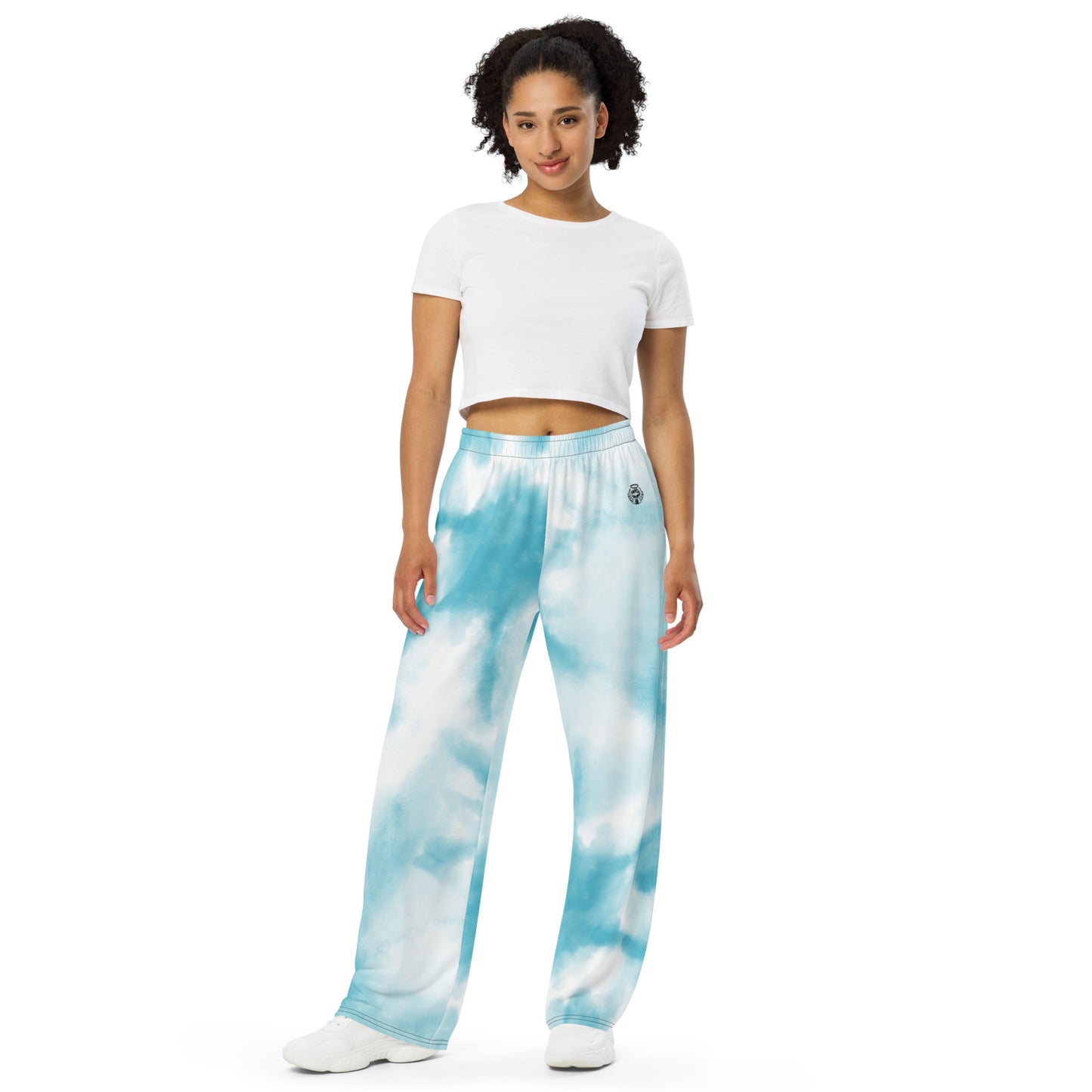 Wide-Leg Pants- Sky Cloud