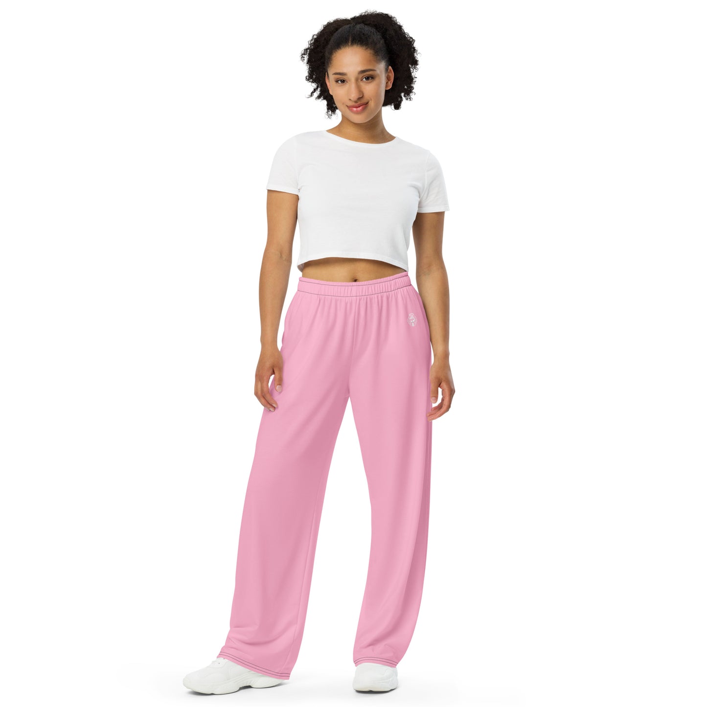 Wide-Leg Pants- Pink