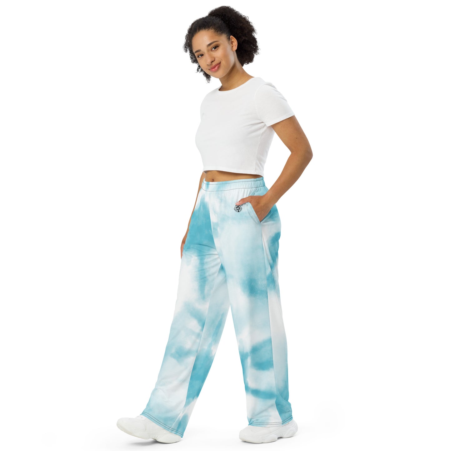 Wide-Leg Pants- Sky Cloud