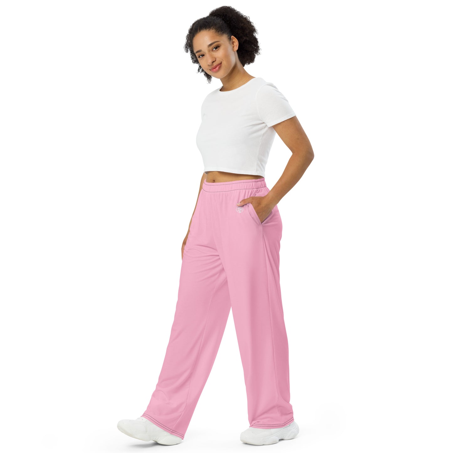 Wide-Leg Pants- Pink