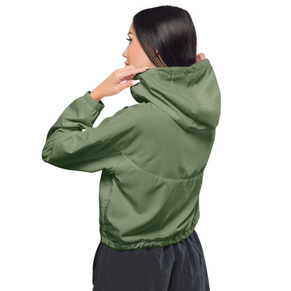 Nova Cropped Windbreaker - Olive Green