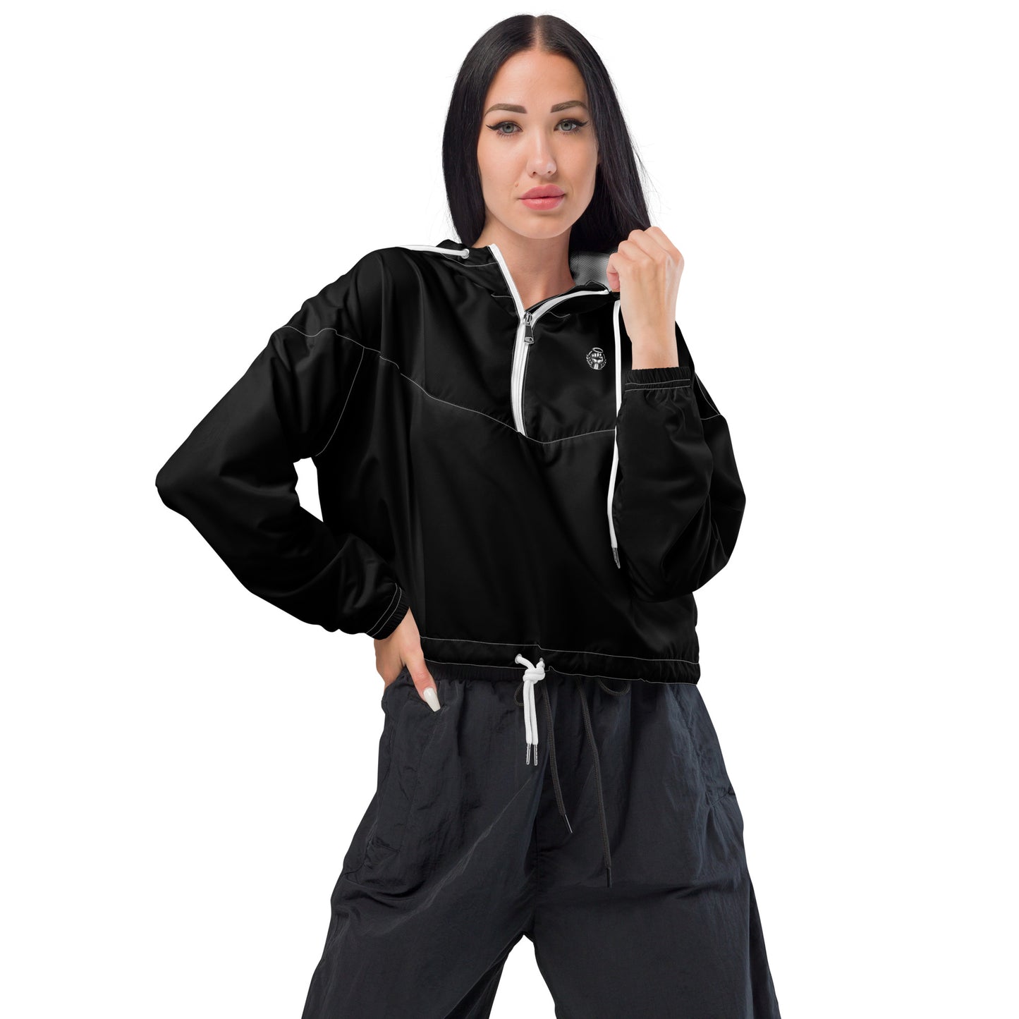 Nova Cropped Windbreaker - Black