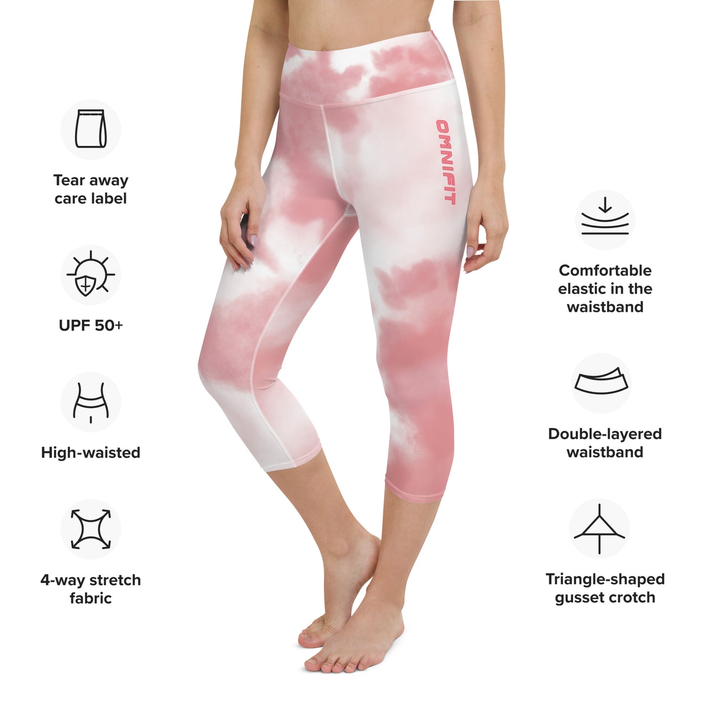 Yoga Capri Leggings- Blush Pink